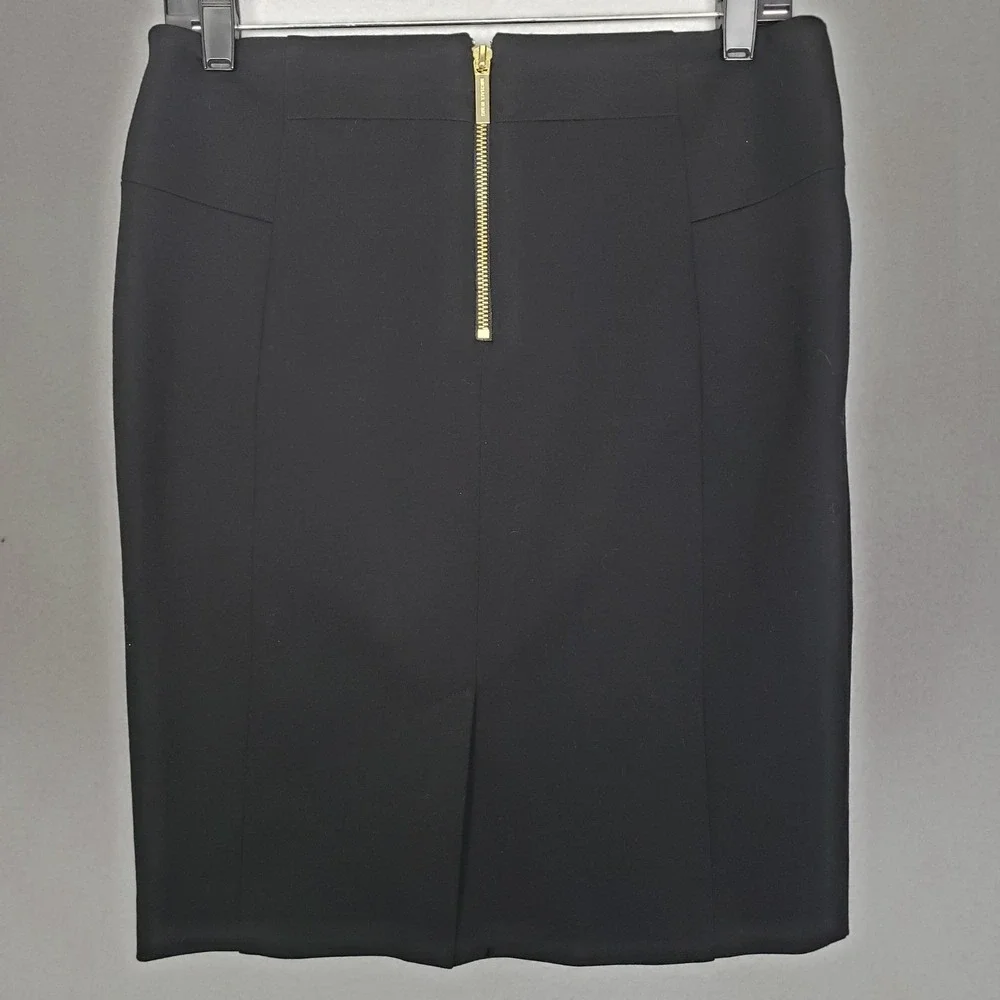 Michael Kors Exposed Zipper Pencil Skirt Black Office Siren‎ Careerwear Size 6